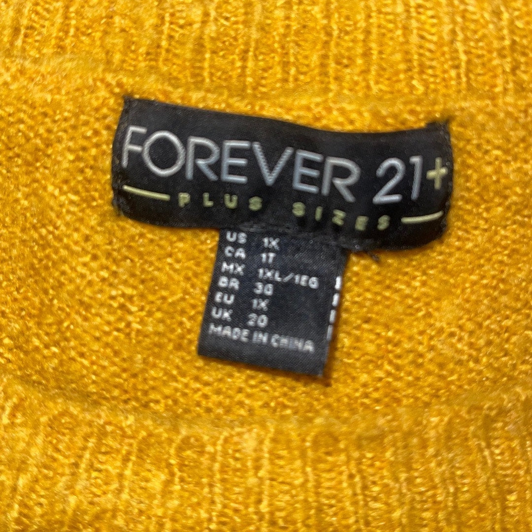 Forever 21 Yellow Cozy Knit Sweater Plus Size 1X Casual Fall Y2K