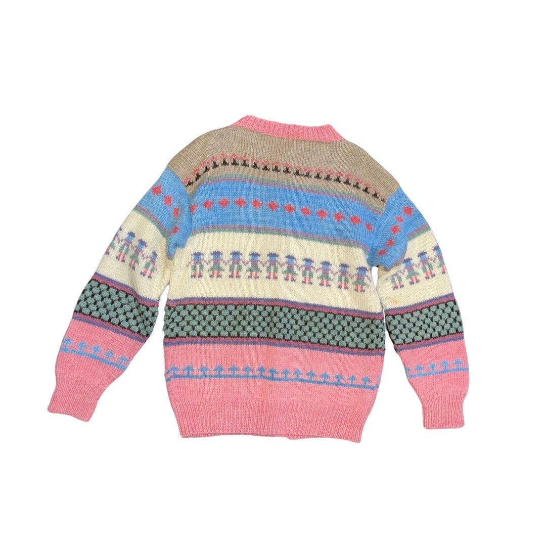 90s Knit Button up Cardigan Sweater Size Large Grandma Core Whimsical Winter