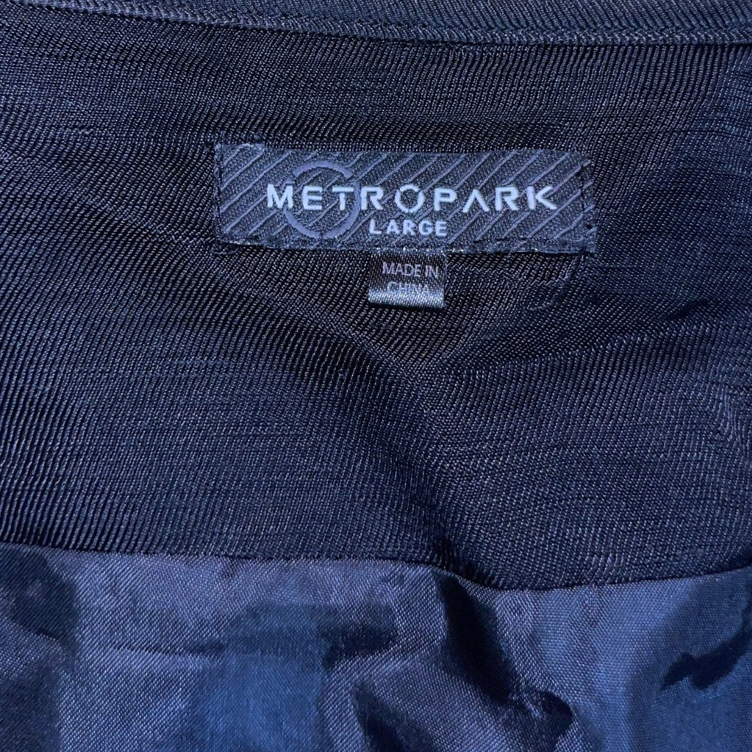 Metropark Women's V-neck Black Full Zip Vest Goth Size Large Whimsy Goth