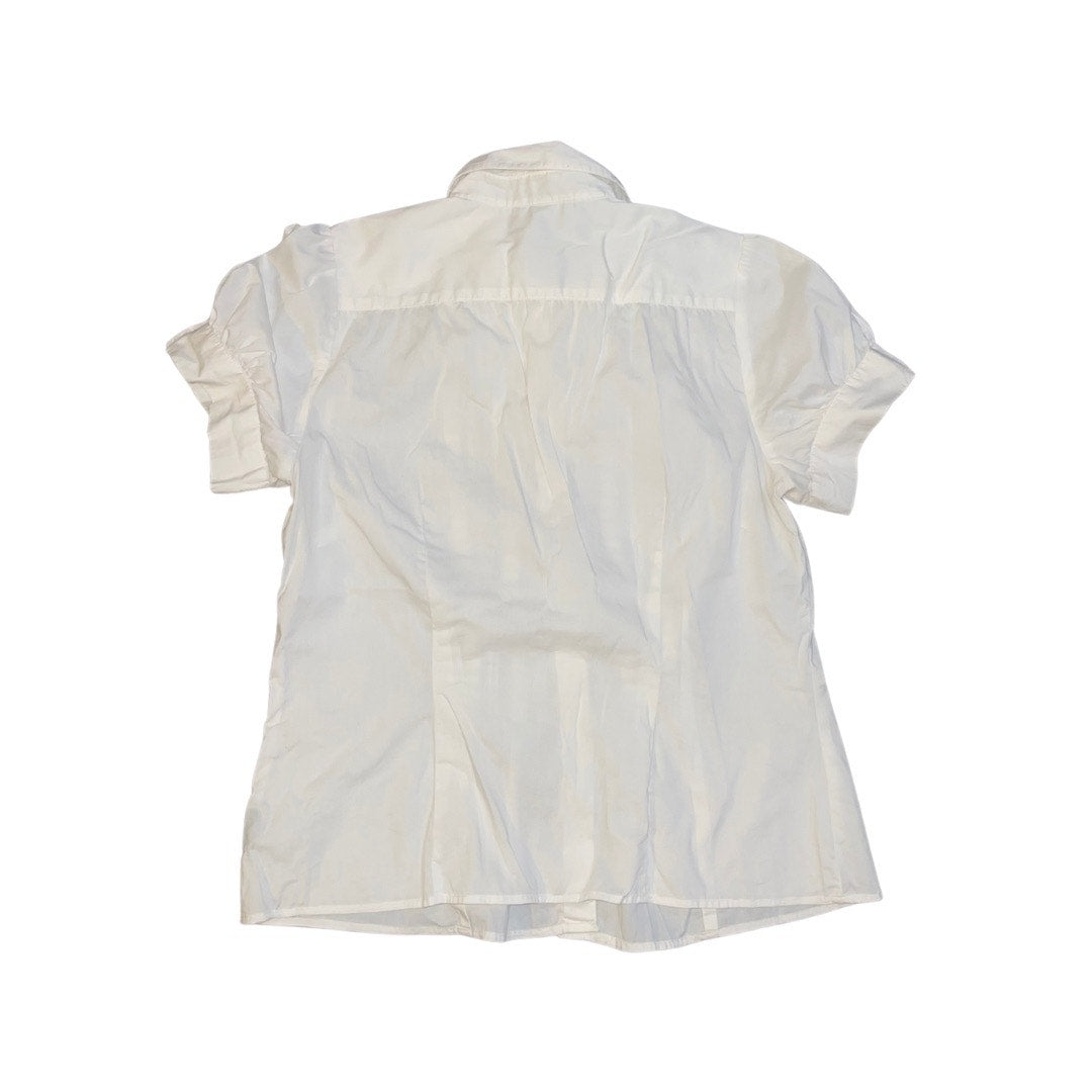 I.N. Studio Vintage Pleated Front Ruffles Puff Sleeve Blouse Top Size Large
