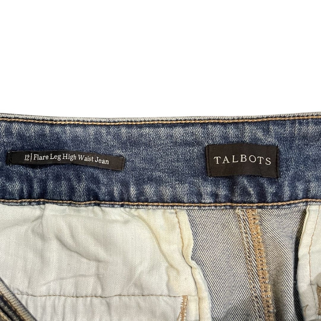 Talbots Flare Leg High Waisted Denim Jeans Size 12 NWT Melody Wash Streetwear