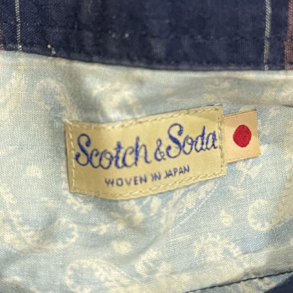 Scotch & Soda Casual Long Sleeve Button Down Shirt Size Large Woven In Japan