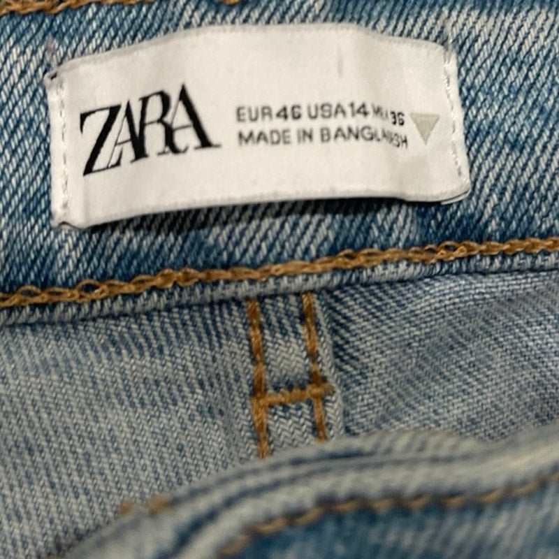 Zara Light Wash Skinny High Waisted Denim Jeans SZ 14 Casual Streetwear
