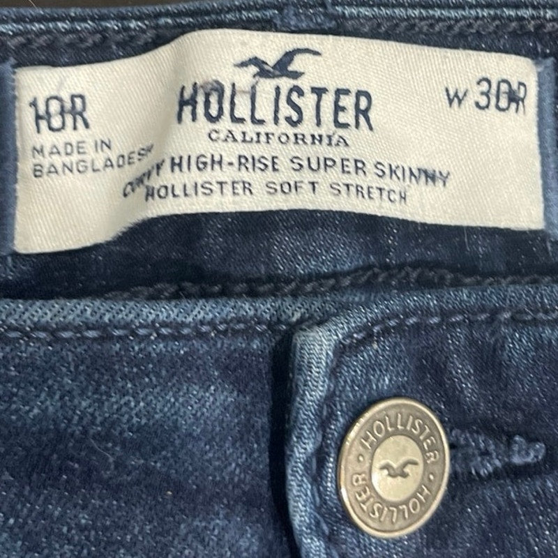 Hollister Curvy High Rise Super Skinny Denim Jean Stretch Pants SZ 30 Streetwear