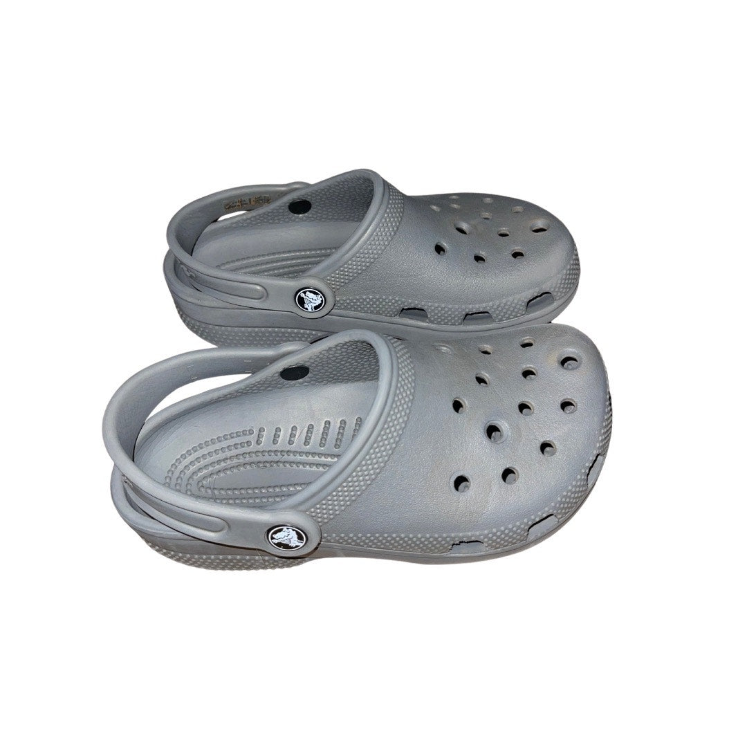 CROCS Classics Shoes Gray Unisex Size Youth Comfort Lightweight Water Resistant