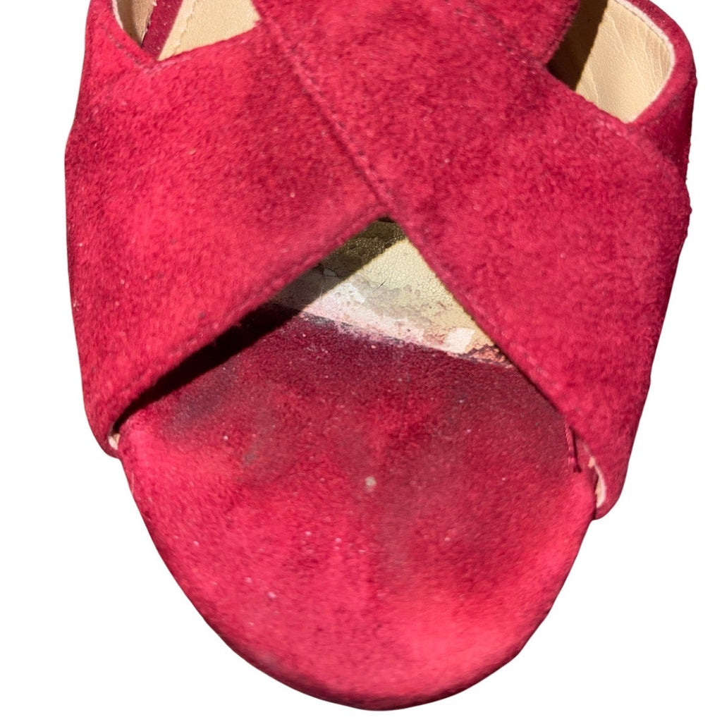 Michael Michael Kors Suede Leather Red Heels Size 8 Date night Party Glam