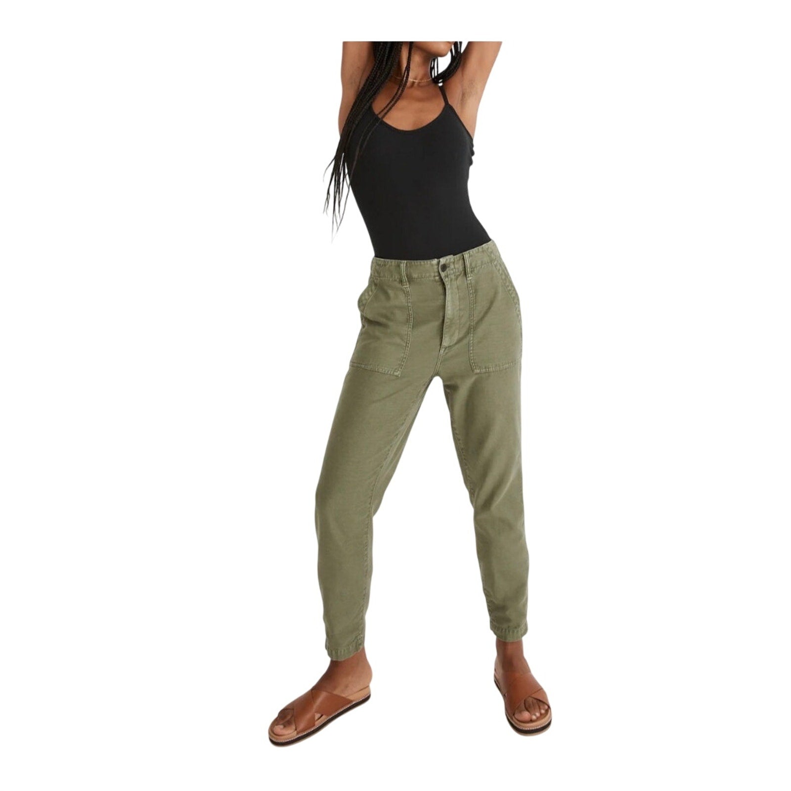 Madewell Curvy Griff Tapered Fatigue Pants 25 Vintage Inspired Relaxed Cropped