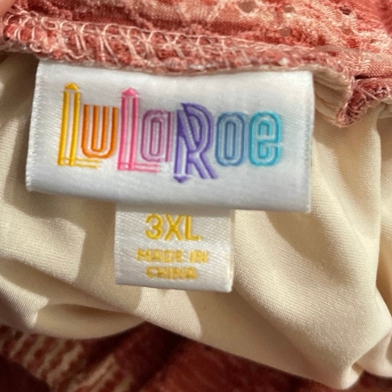 LulaRoe Poppy Terracotta Tiered Maxi Skirt SZ 3XL NWT Knit Eyelet Boho Chic