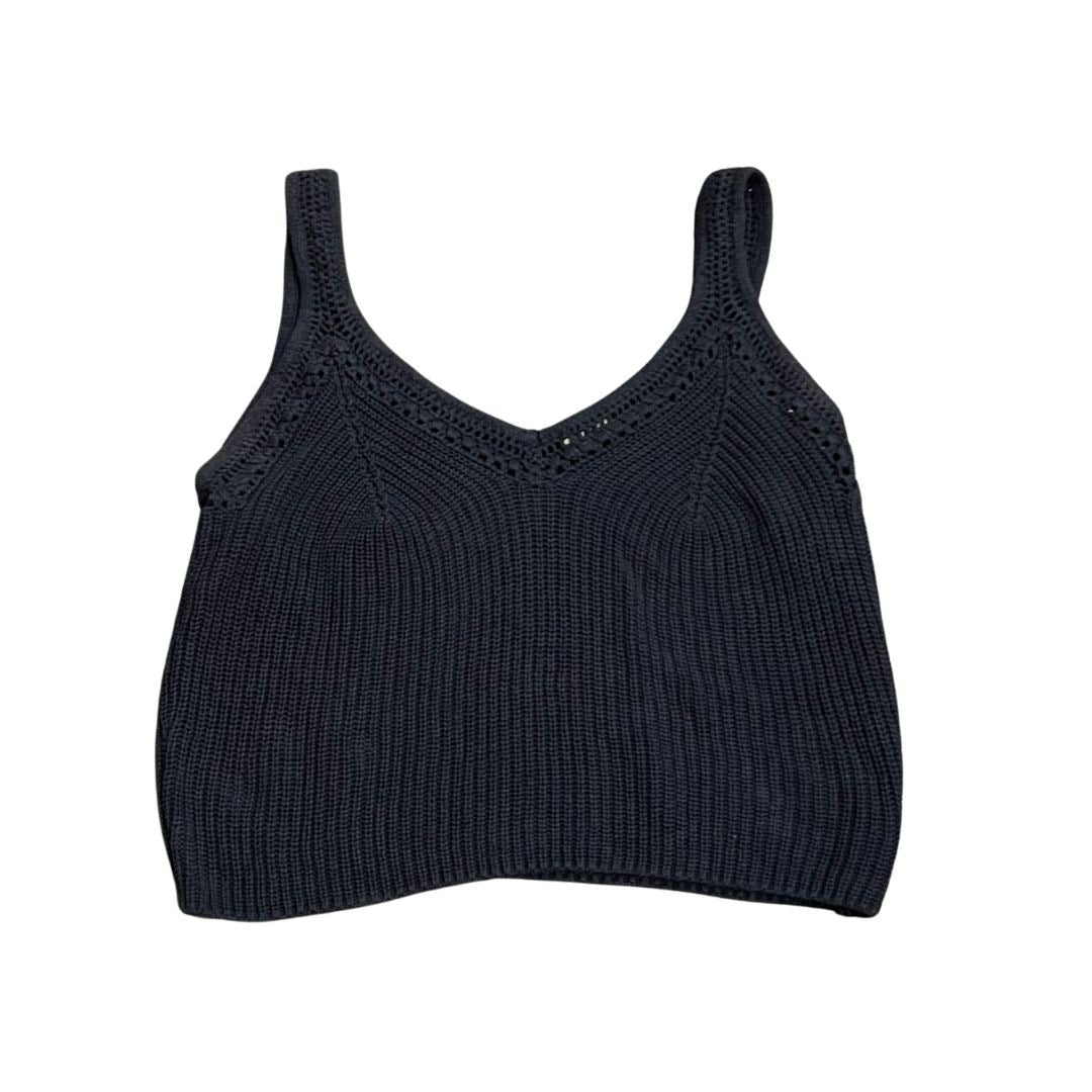 Abercrombie & Fitch V-Necke Pointelle Knit Sweater Tank SZ Medium Boho Chic Y2K