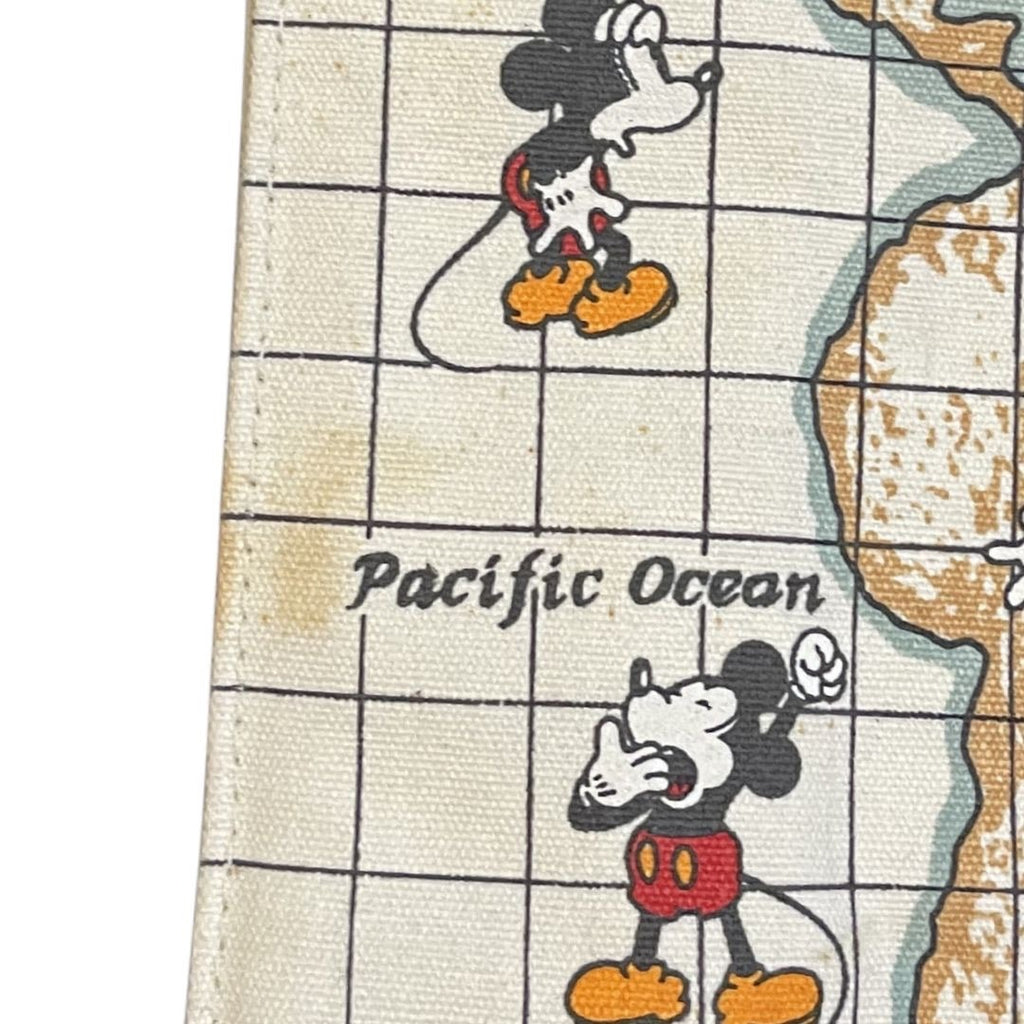 Walt Disney Company Mickey Mouse Around the World Canvas Tote Bag Vintage NWT