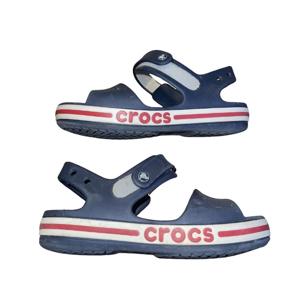Crocs Bayaband Sandal K Hook and Loop Ankle Strap Size 2 Navy Kidscore Casual