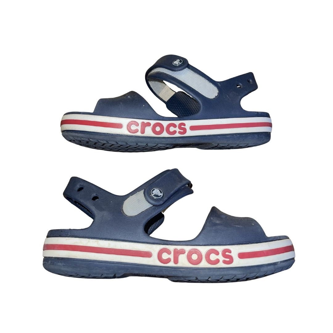 Crocs Bayaband Sandal K Hook and Loop Ankle Strap Size 2 Navy Kidscore Casual