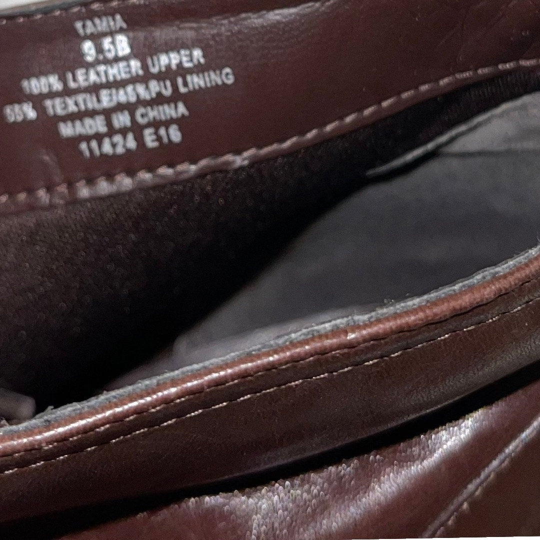 Lauren Ralph Lauren Tamia Wedge Ankle Booty Brown Leather Size 9.5