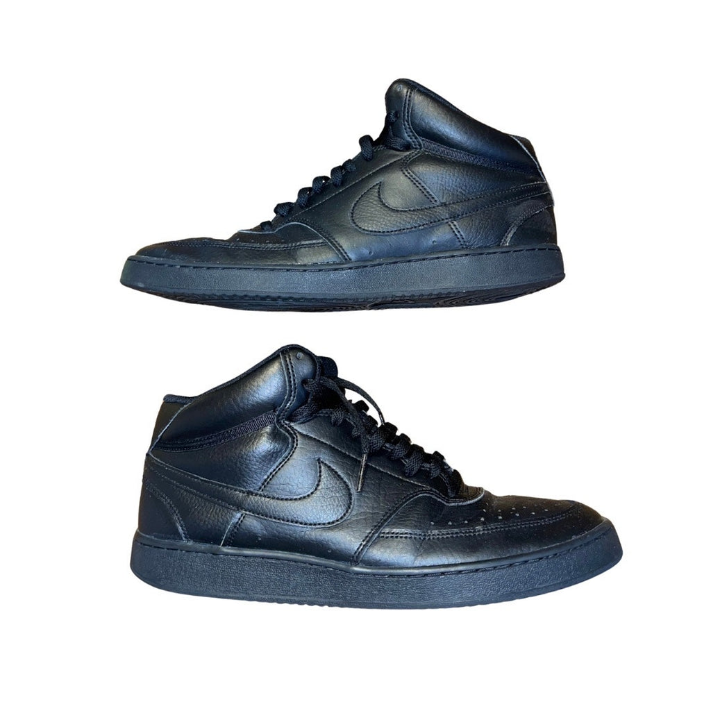 Nike Court Vision Mid Basketball Sneakers Tripple Black Size 10.5 Athletic NBA