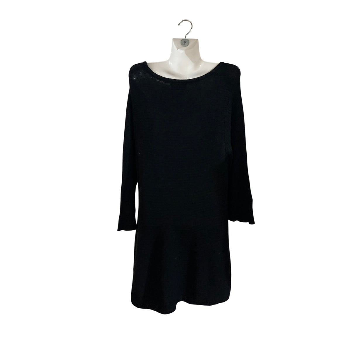 Cynthia Rowley Black Loose Chunky Knit Sweater Tunic Dress Minimalist