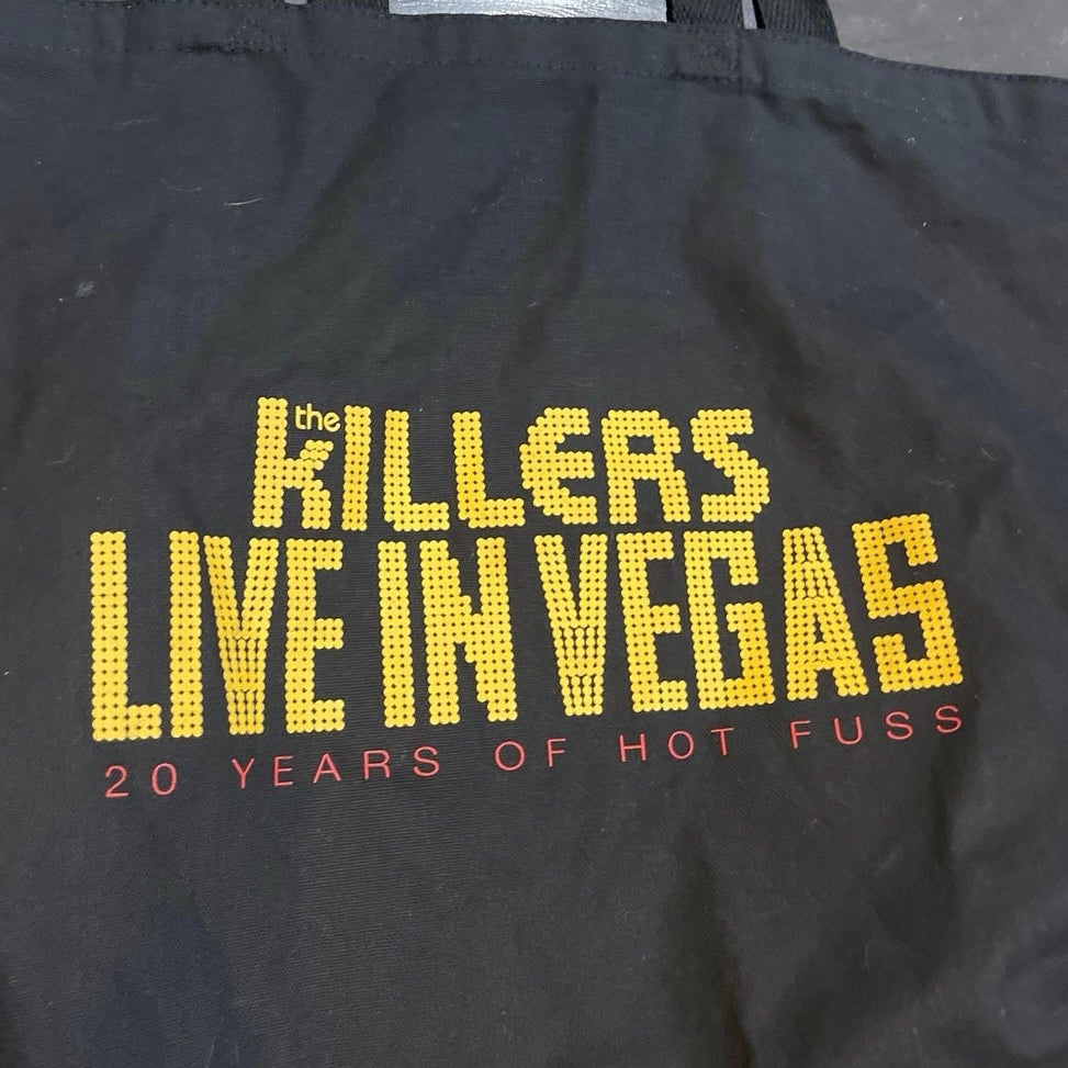 The Killers Live in Vegas Black Canvas Tote Bag Concert Merch VIP Hot Fuss NEW