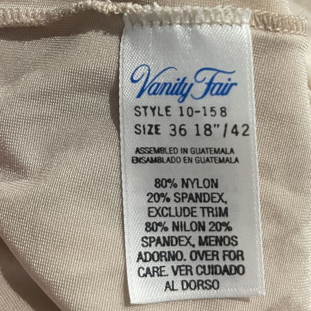 Vanity Fair Nude Full Slip Seamless Dress Size 36 18" Spandex Stretch Intimates