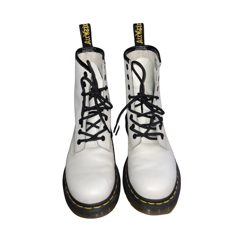 Dr. Martens 1460 BEX Smooth Leather Lace up White Boot Womens 8 eye Combat Size 7 Punk Grunge