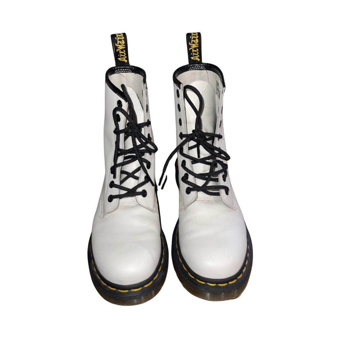 Dr. Martens 1460 BEX Smooth Leather Lace up White Boot Womens 8 eye Combat Size 7 Punk Grunge