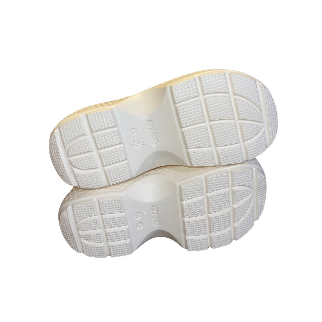 Crocs Stomp Slip on Clogs Chalk White Platform Size 10 Chunky Sole Comfort NWT