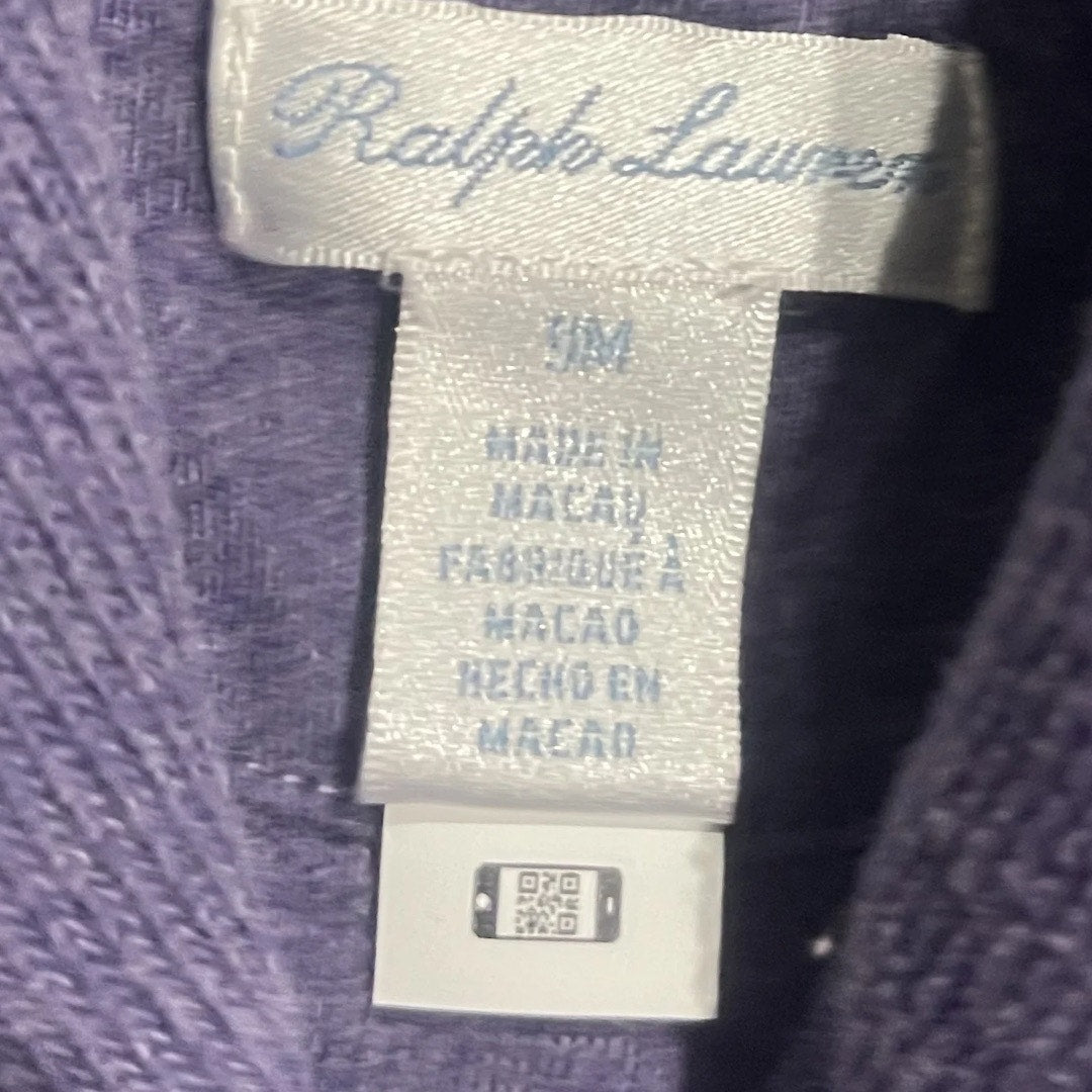 Ralph Lauren Pony Baby Sweater Knit Coverall Lavender Purple 9 Months Kidscore
