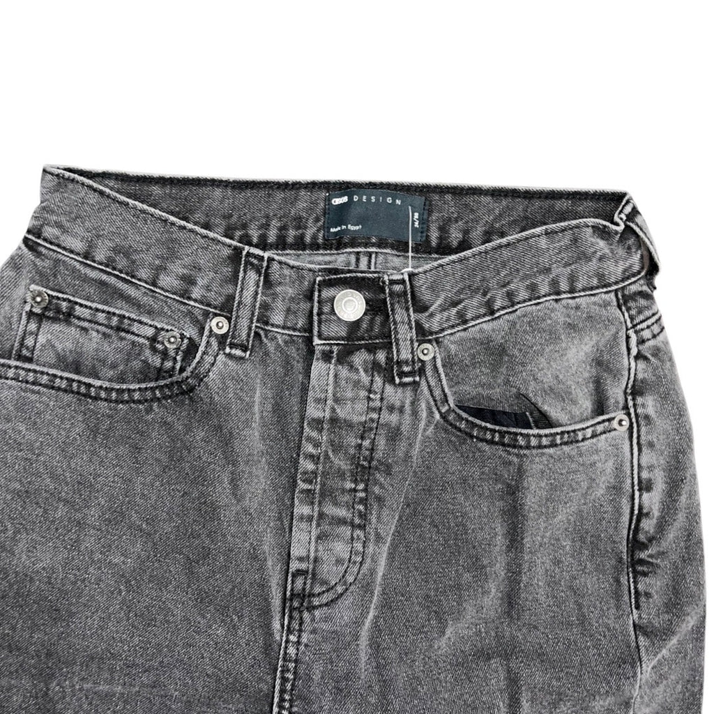 ASOS Design Straight Leg jeans dark grey button fly size 26