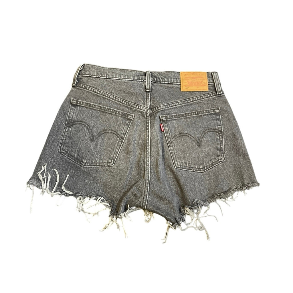 Levi's 501 Faded Black High Rise Denim Cut Off Jean Shorts Daisy Dukes Festival