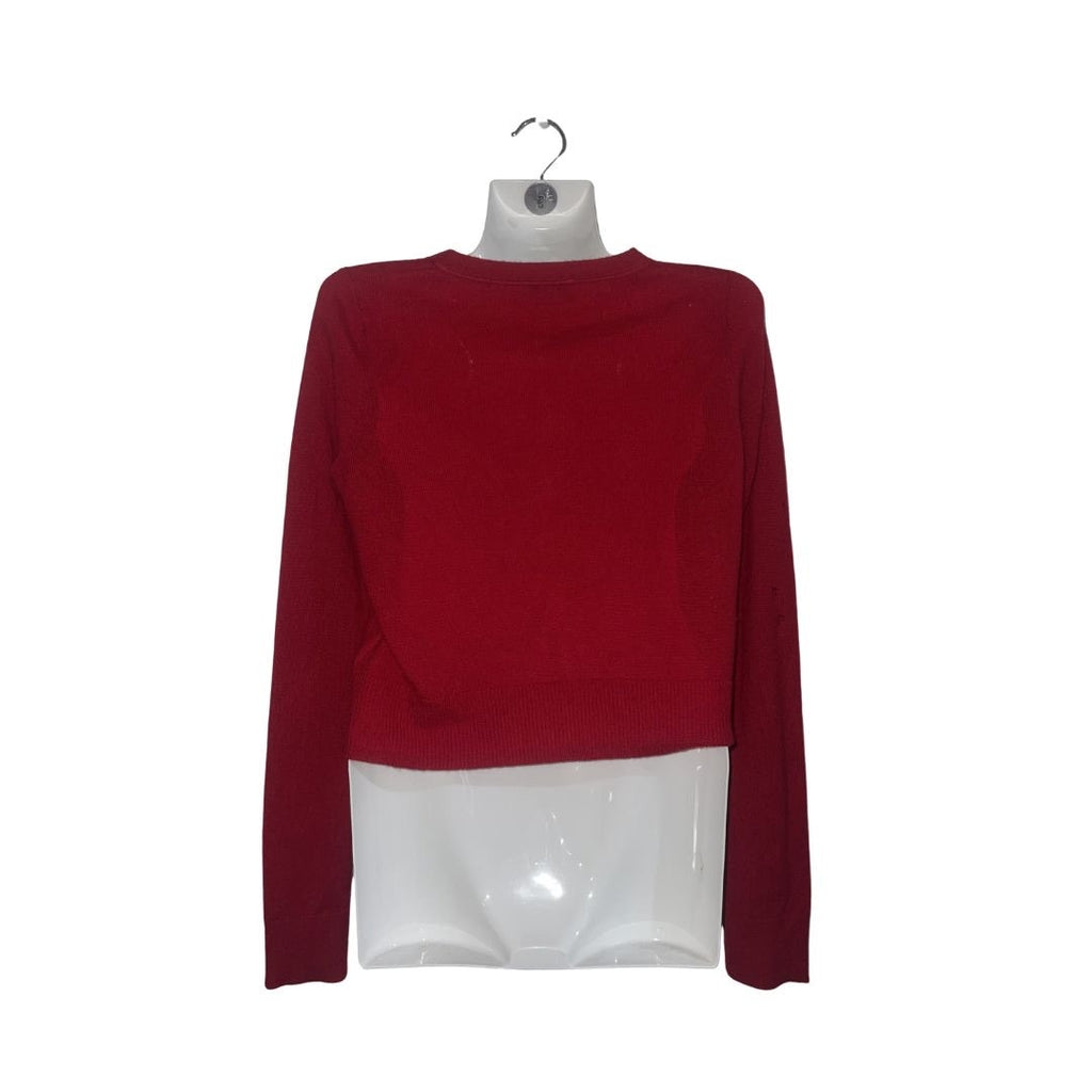 Joe's Jeans the Dani Cashmere Button Crop Cardigan Holiday Red Size Small Preppy