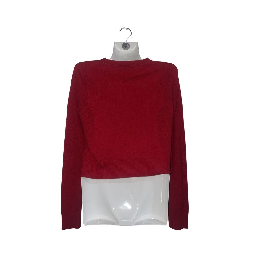 Joe's Jeans the Dani Cashmere Button Crop Cardigan Holiday Red Size Small Preppy