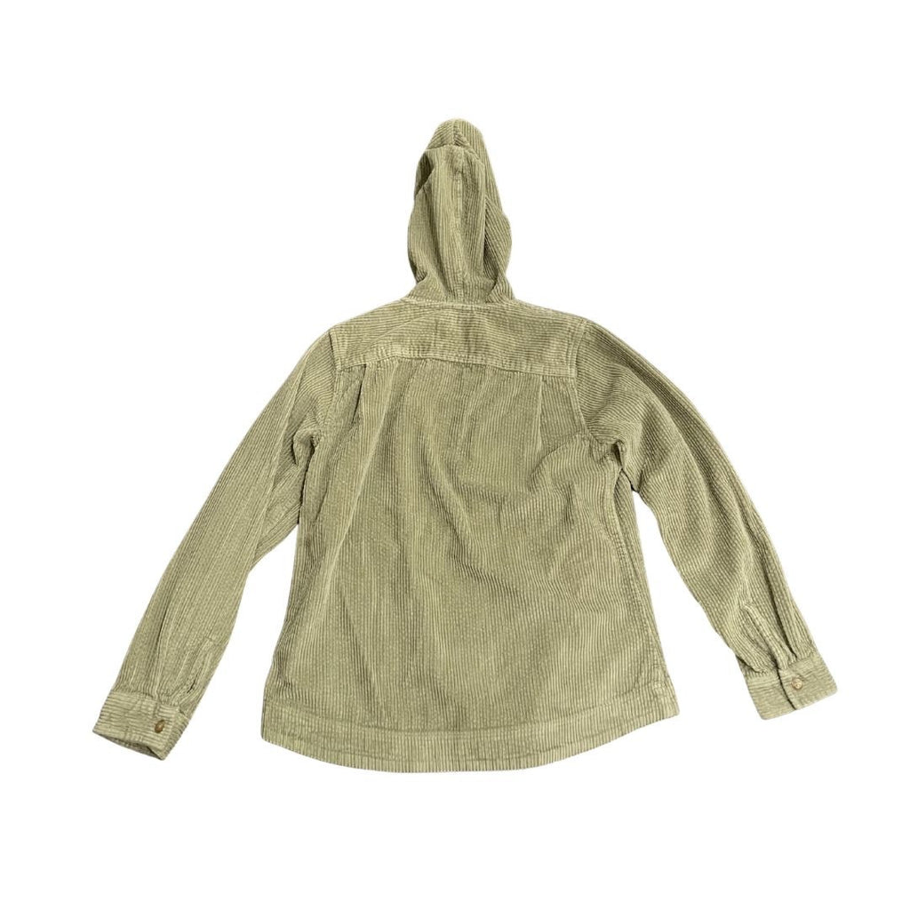 L.L. Bean Women Corduroy Full Zip Hoodie Shirt Jacket Pockets XS 100% Cotton