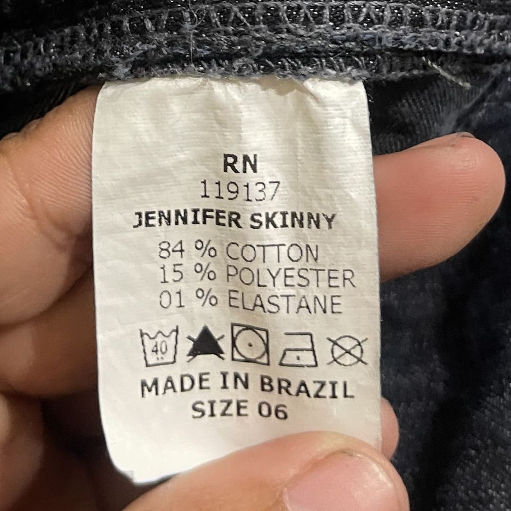 Beija Flor Denim Stretch Jeans Size 6 Made in Brazil Classy Chic Minimalist