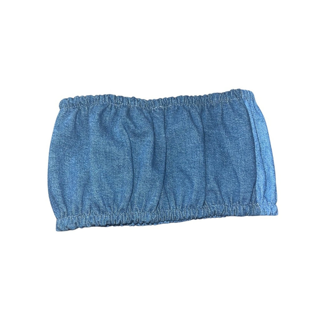 Urban Renewal Denim Style Strapless Bando Top Size S/M Festival Coachella NWT